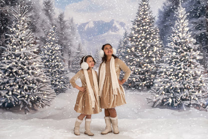 Snowy Mountain Tree Farm Path - 2pc Set