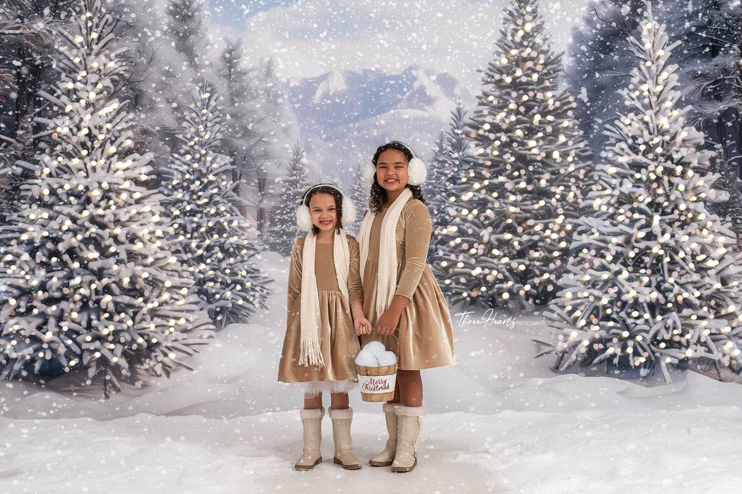 Snowy Mountain Tree Farm Path - 2pc Set