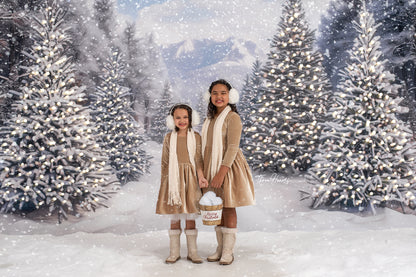 Snowy Mountain Tree Farm Path - 2pc Set