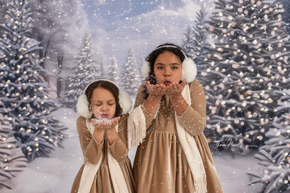 Snowy Mountain Tree Farm Path - 2pc Set