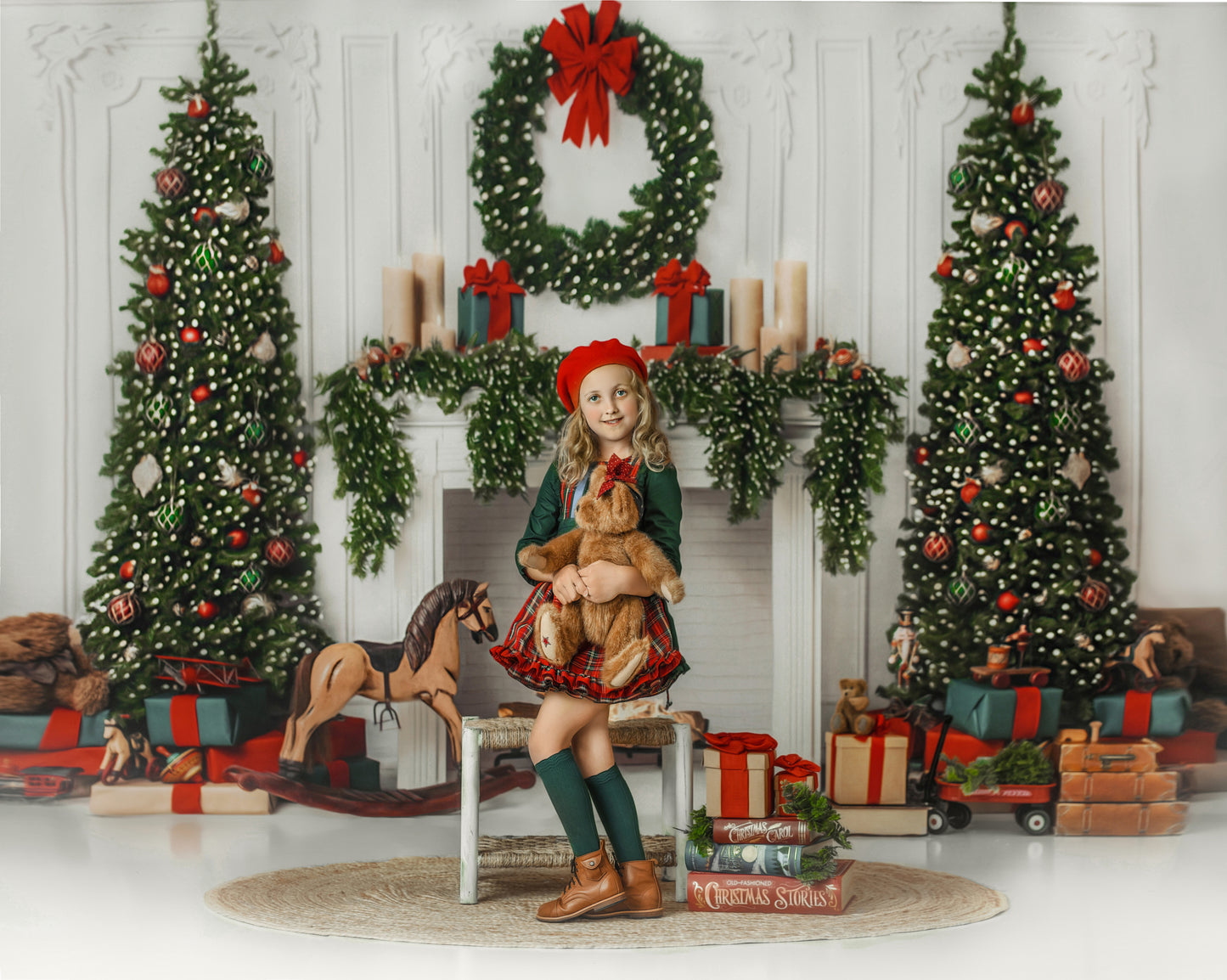 Classic Christmas Mantle 2pc Room