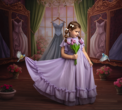 Dress Like A Princess - Ice Blue Dress - With Sweep Option