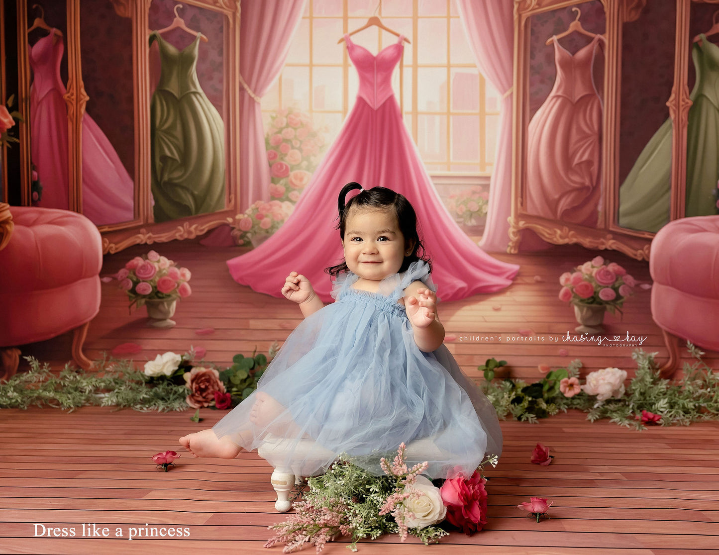 Dress Like A Princess - Pink Dress/Pink Curtains - With Sweep Option