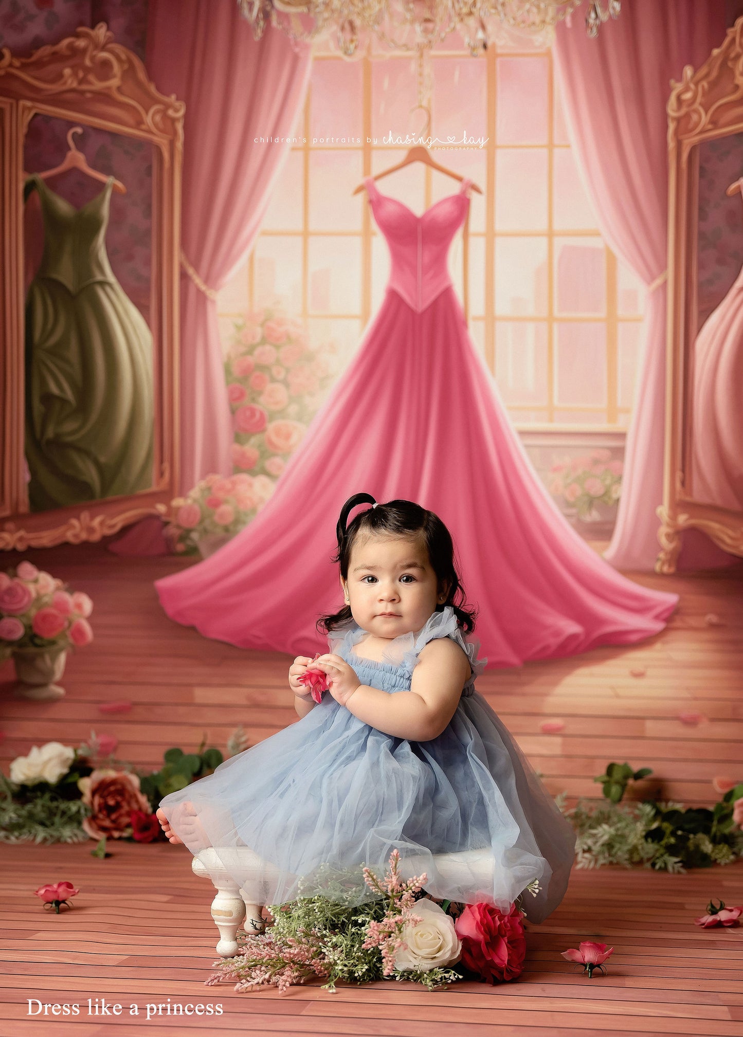 Dress Like A Princess - Pink Dress/Pink Curtains - With Sweep Option