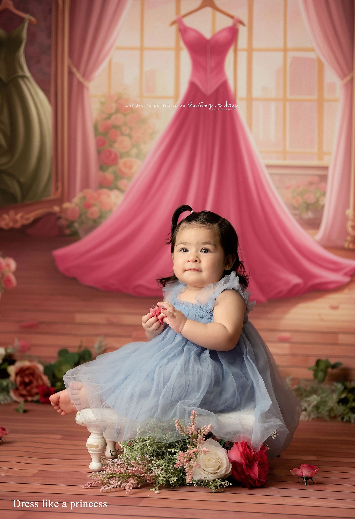 Dress Like A Princess - Pink Dress/Pink Curtains - With Sweep Option