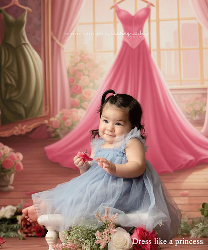 Dress Like A Princess - Pink Dress/Pink Curtains - With Sweep Option