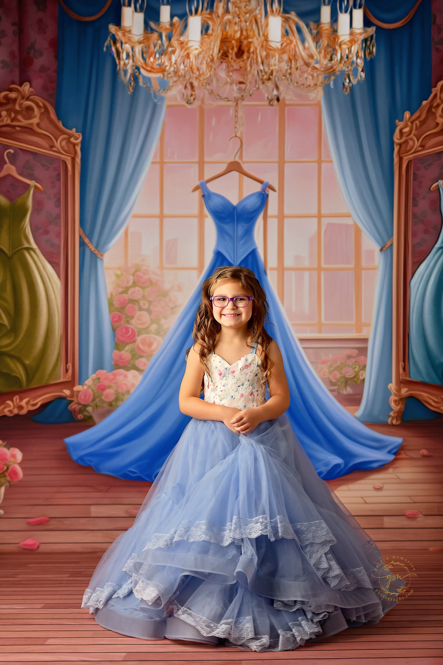 Dress Like A Princess - Dark Blue Dress - With Sweep Option