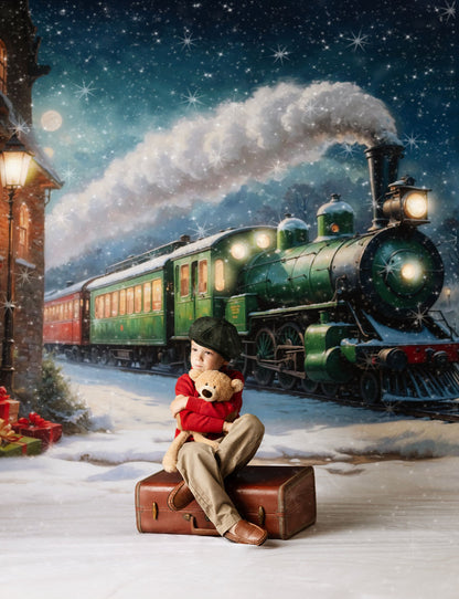 Festive Locomotive - Train on Right Option - With Sweep Option