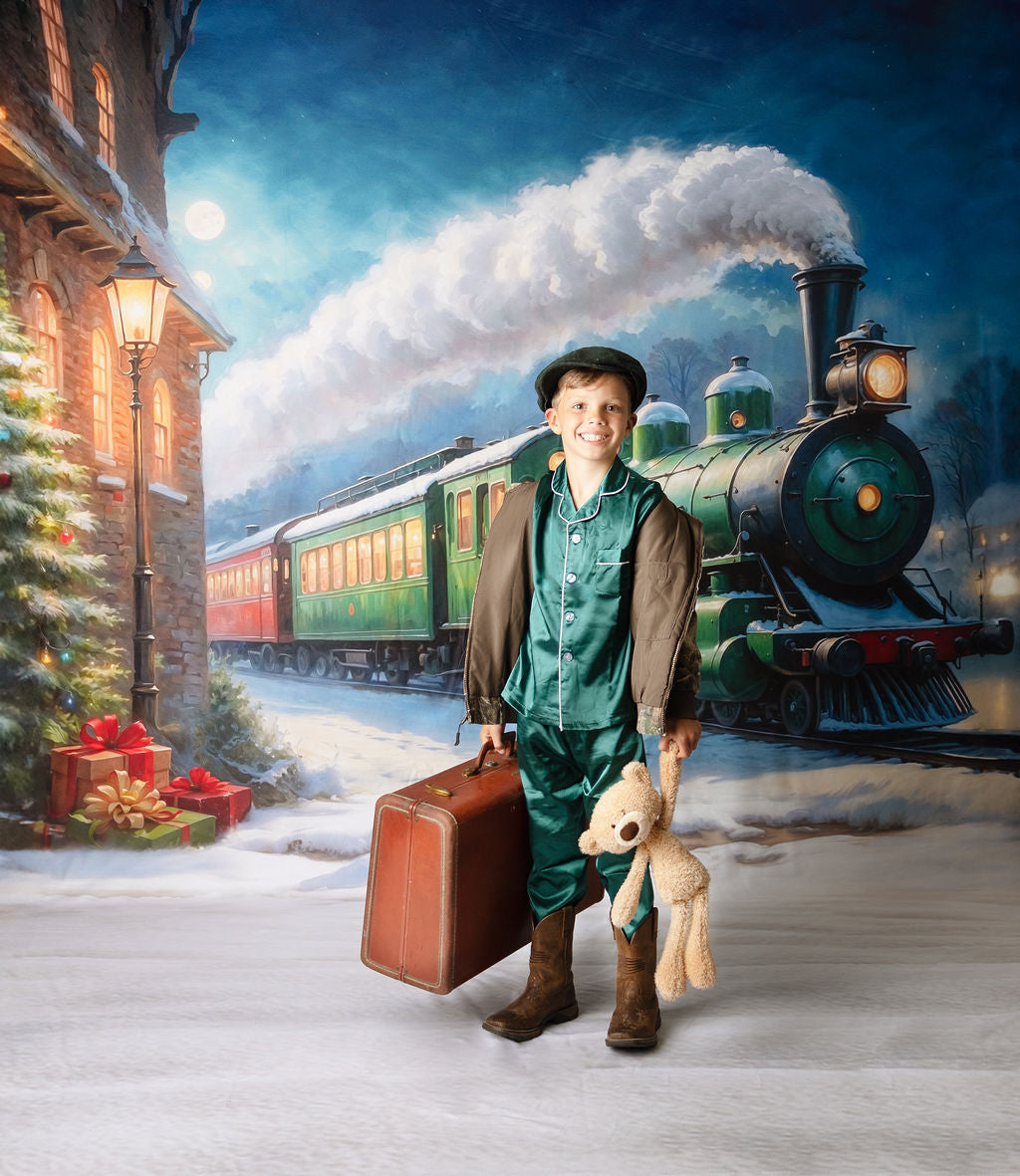 Festive Locomotive - Train on Right Option - With Sweep Option