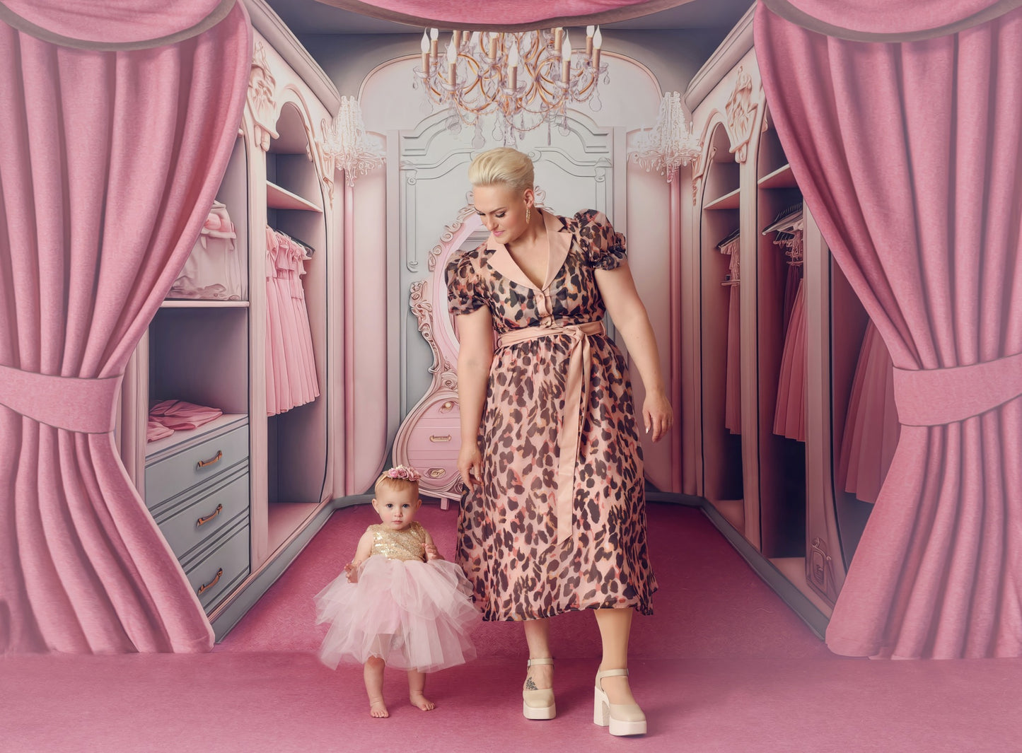 Elegant Armoire - Pink Floor Option - With Sweep Option