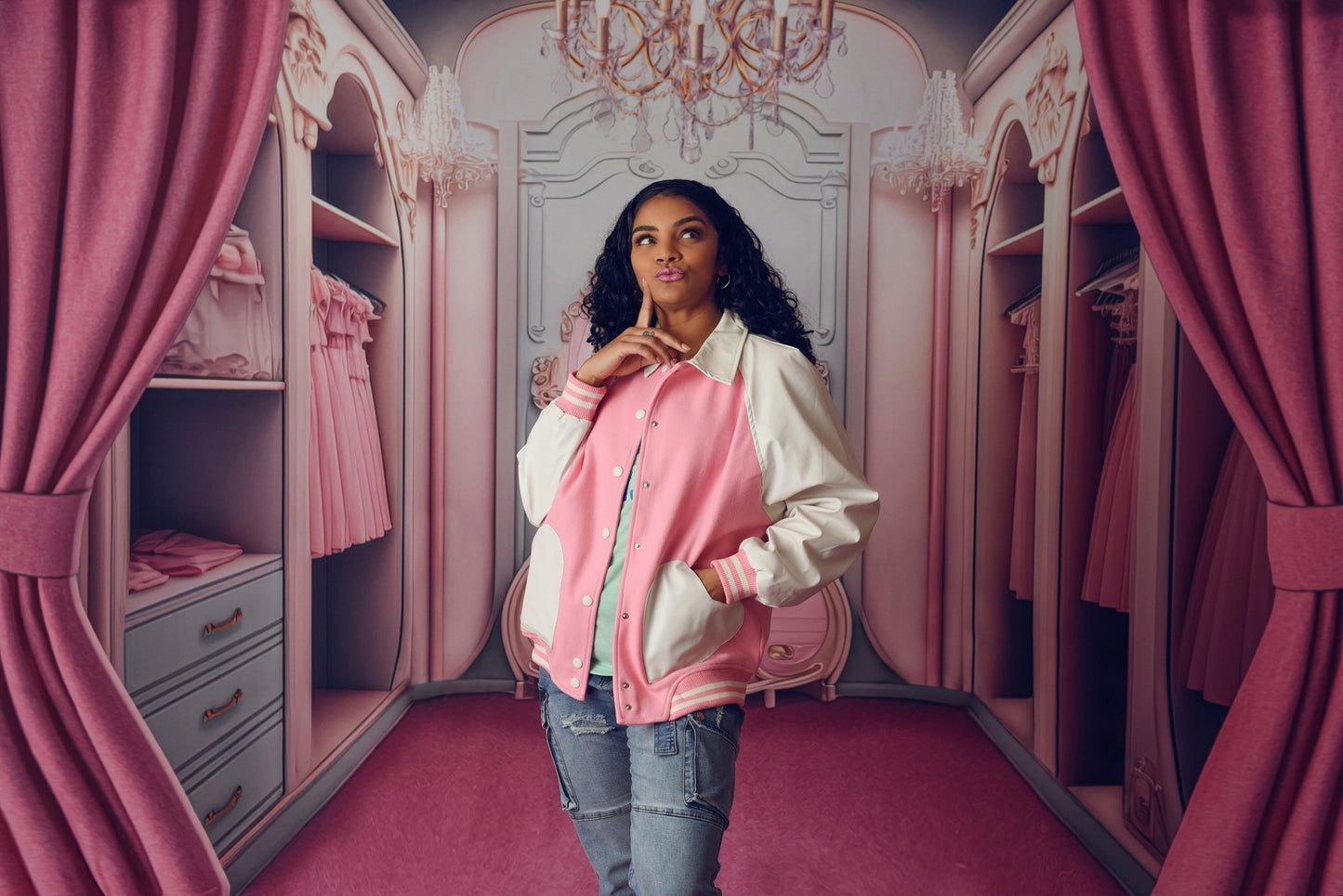 Elegant Armoire - Pink Floor Option - With Sweep Option