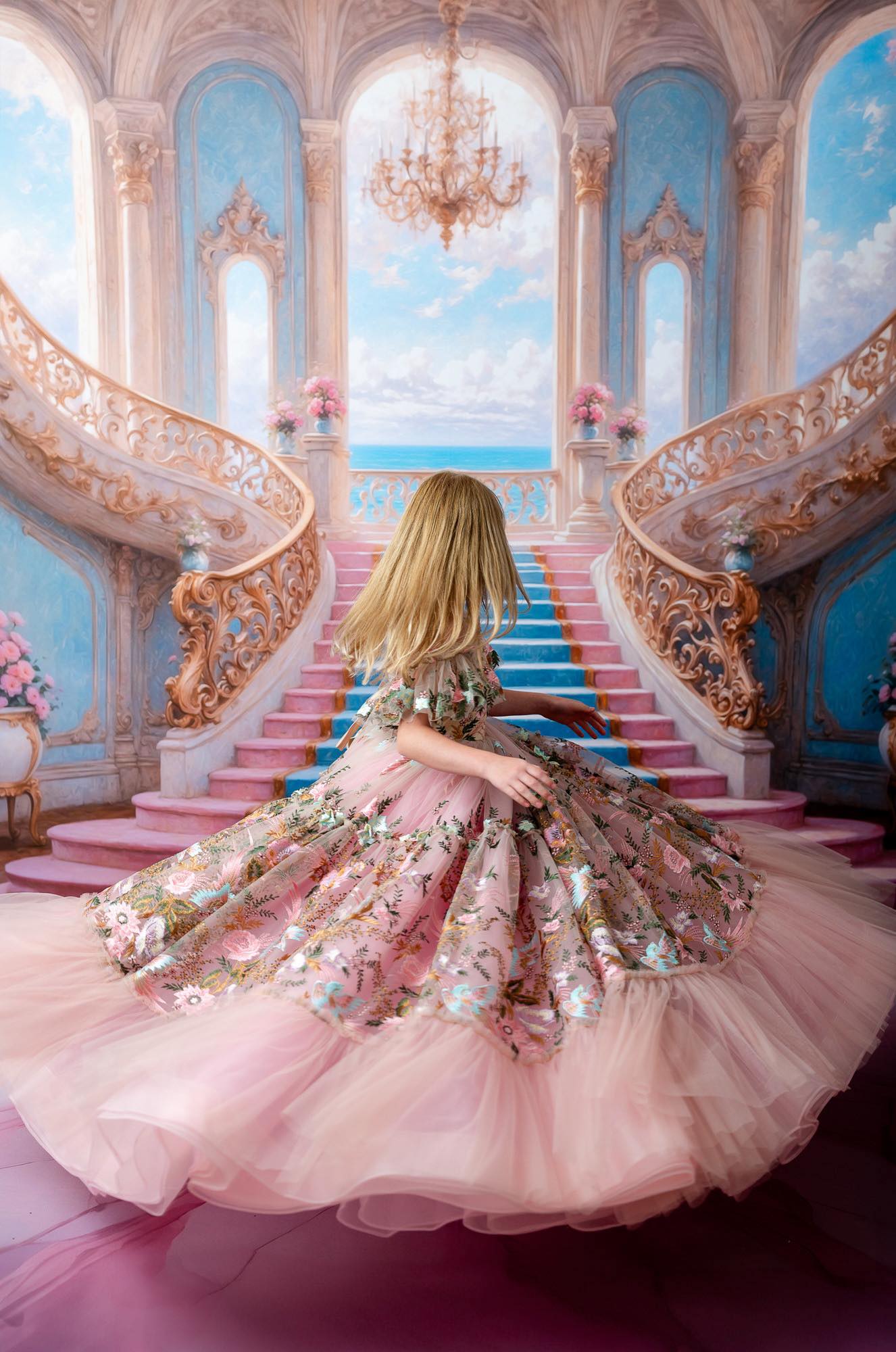 Enchanting Pastel Staircase - With Sweep Option