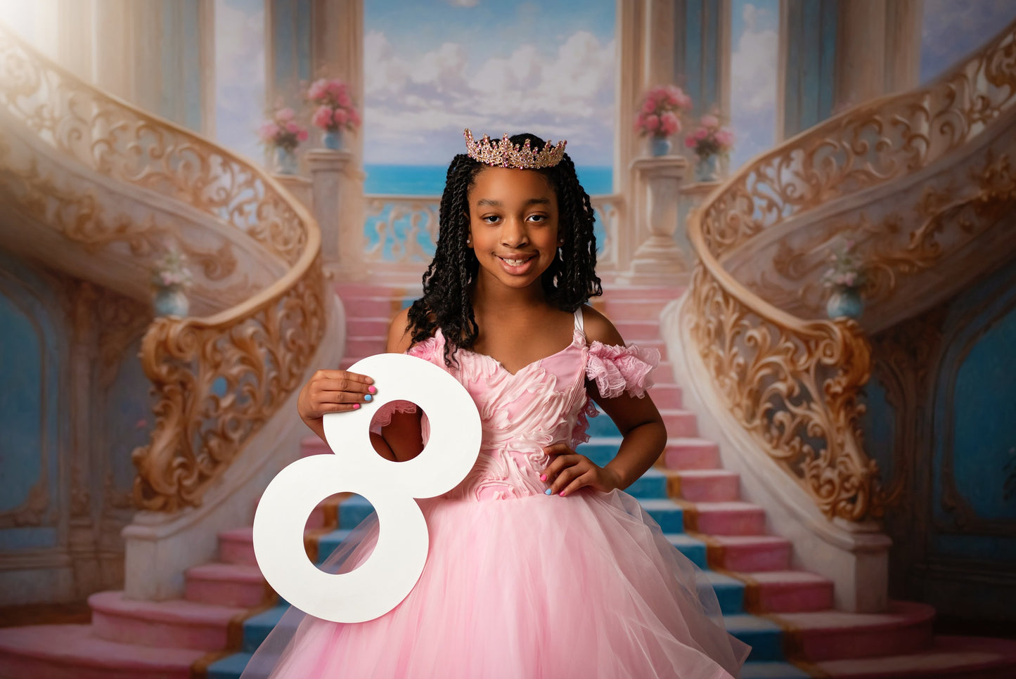 Enchanting Pastel Staircase - With Sweep Option