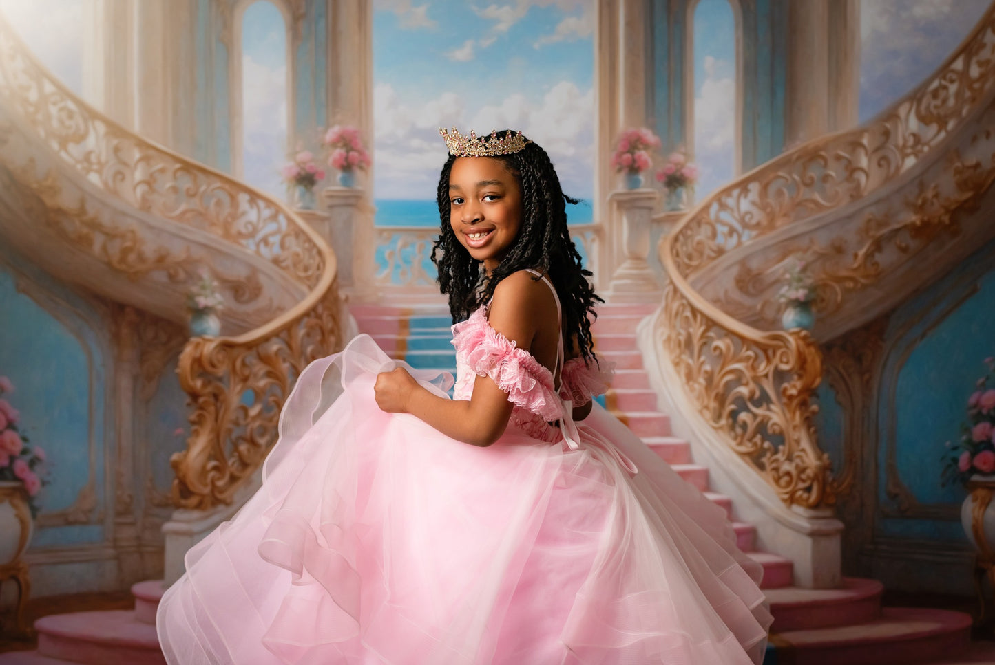 Enchanting Pastel Staircase - With Sweep Option