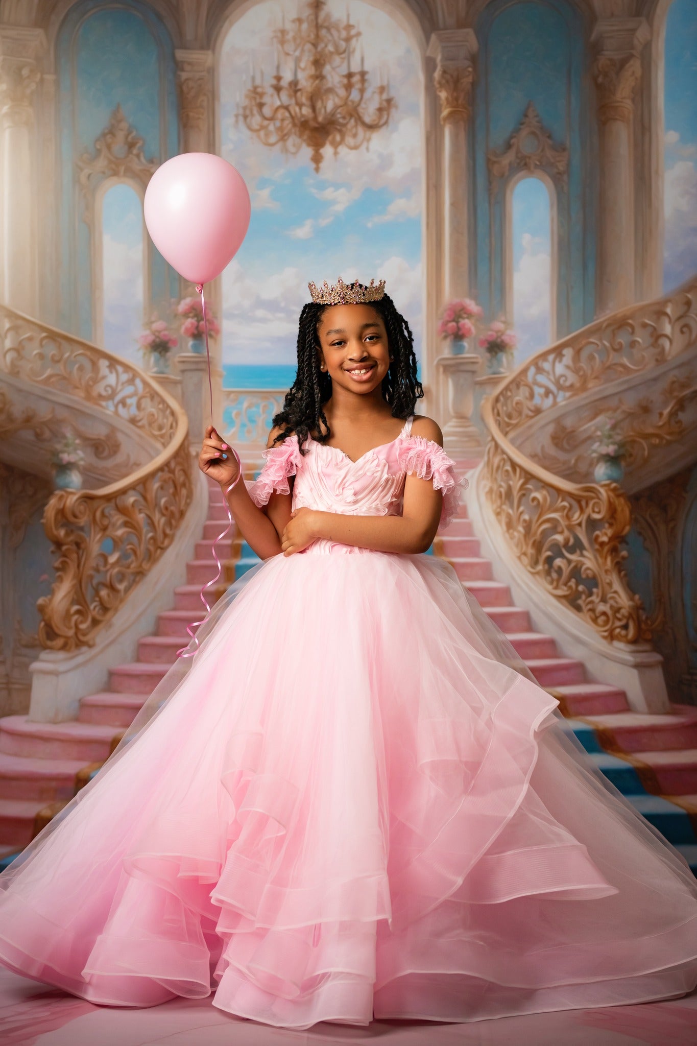 Enchanting Pastel Staircase - With Sweep Option