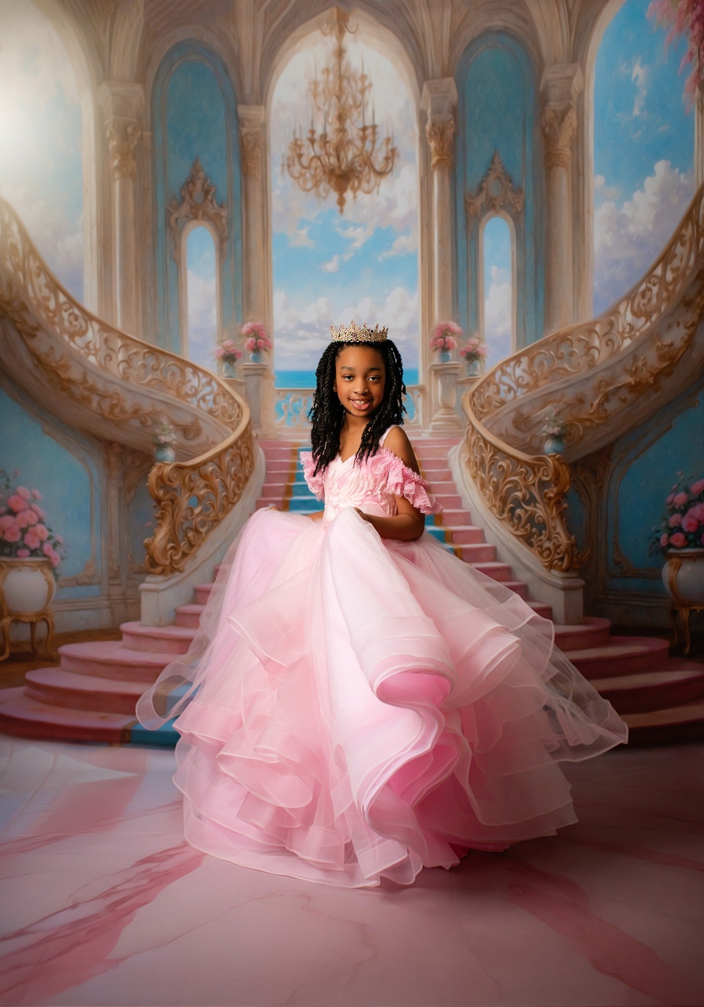 Enchanting Pastel Staircase - With Sweep Option