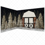 Modern Christmas Barn - No Light - 2pc Mini Room