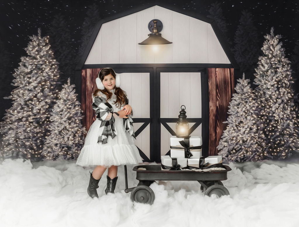 Modern Christmas Barn - With Light