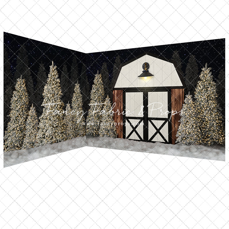 Modern Christmas Barn - with light - 2pc Room