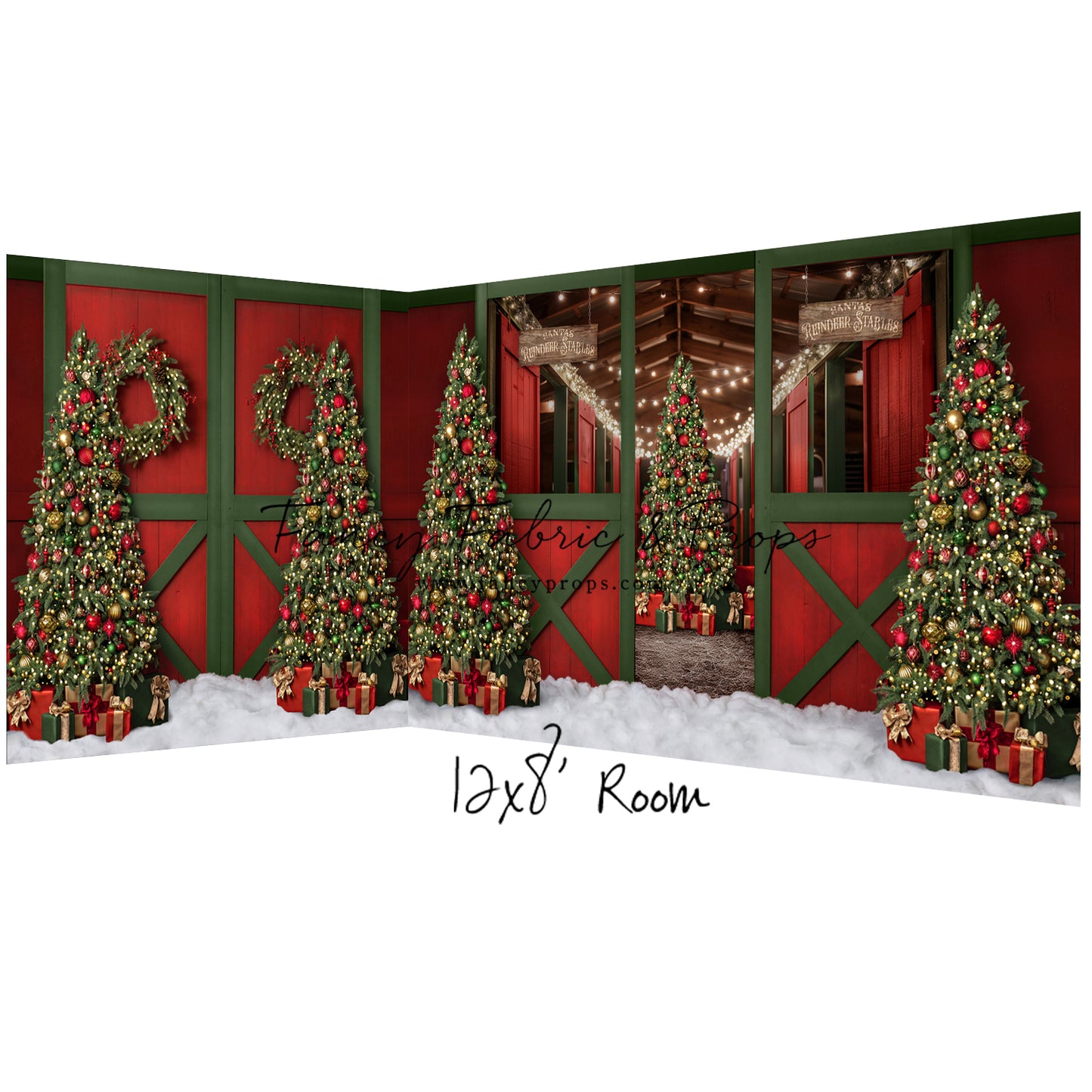 Jolly Reindeer Barn - No Reindeer - 2pc Room