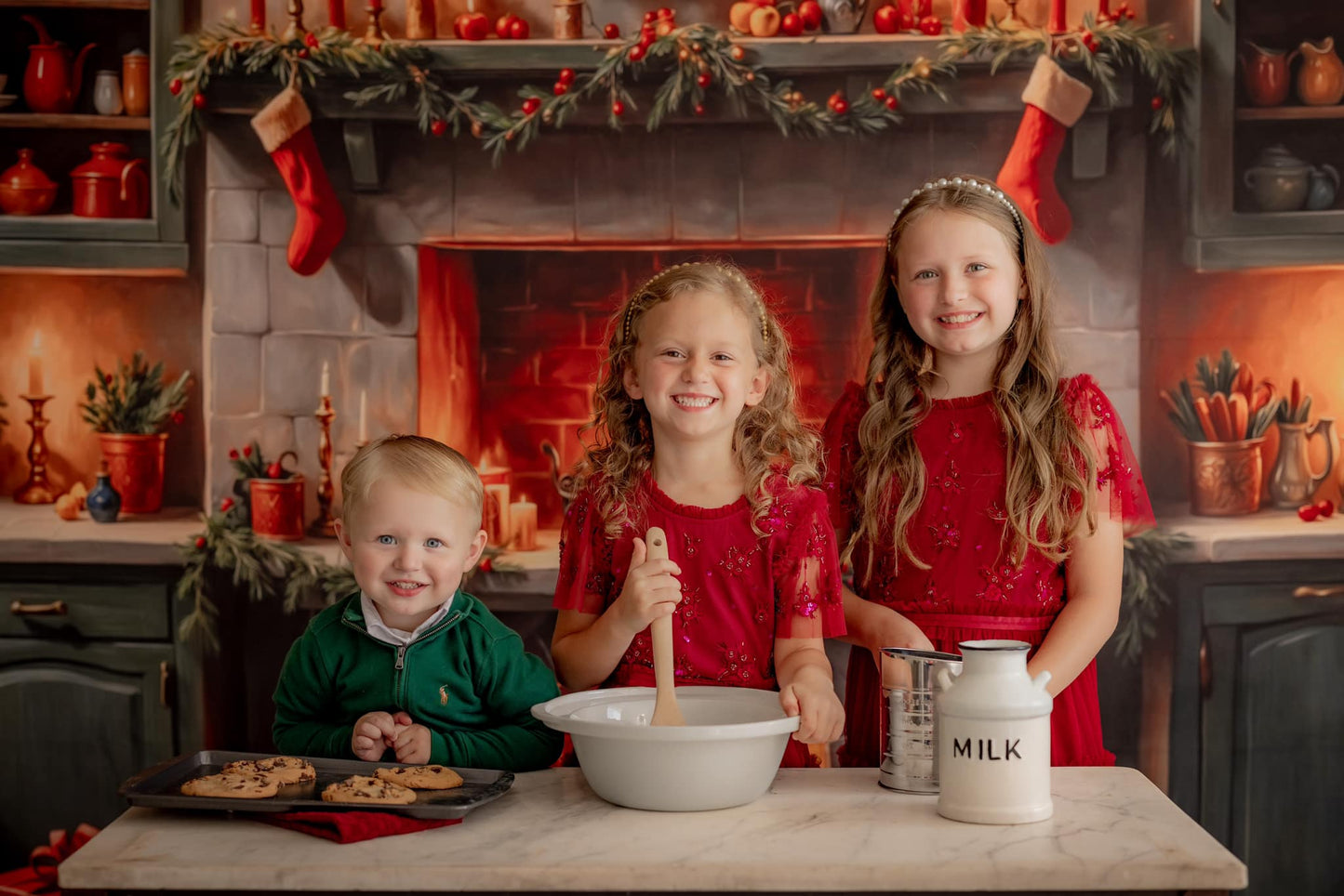 RTS Festive Fireside Baking - 12x8' Wrinkle-Free Fabric - Banding -  60% Off