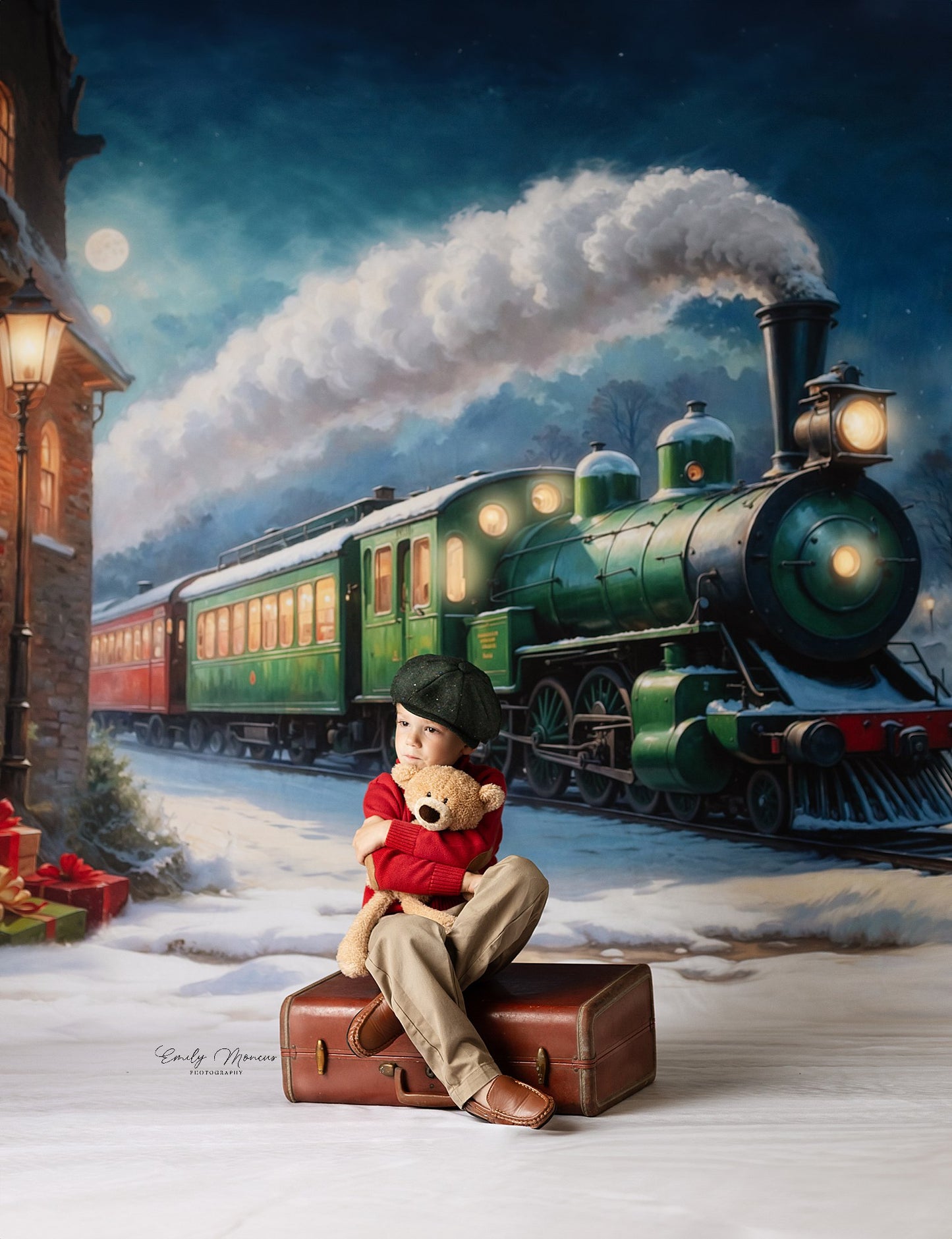 Festive Locomotive - Train on Right Option - With Sweep Option