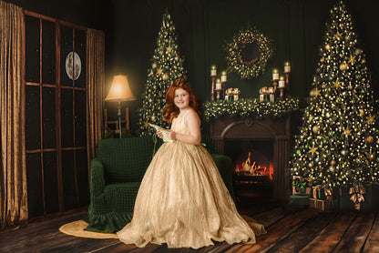 Gold & Greens Classic Christmas Mantle - Room