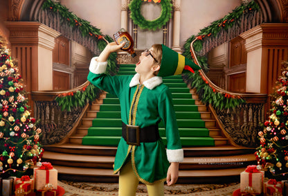 Grand Holiday Staircase - Green Carpet - with Sweep Option