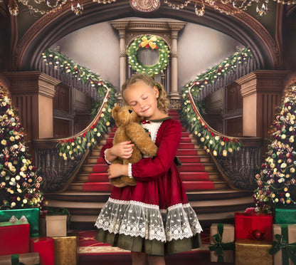 Grand Holiday Staircase - Red Carpet - with Sweep Option