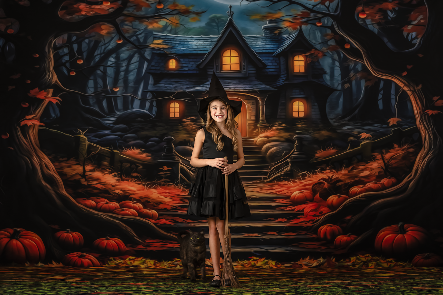 Nighttime Grassy Fall Floor - Mat Floor