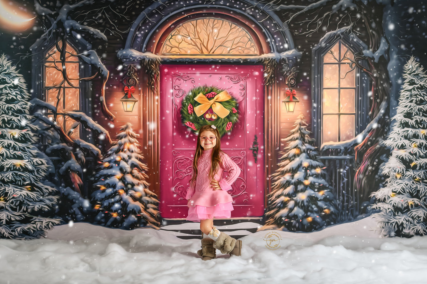 Home For The Holidays - Pink Door Option - with Sweep Option