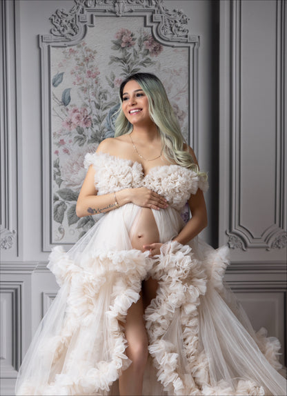 Ivory Floral Victorian Wall - With Sweep Option