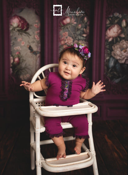 Magenta Floral Victorian Wall - With Sweep Option