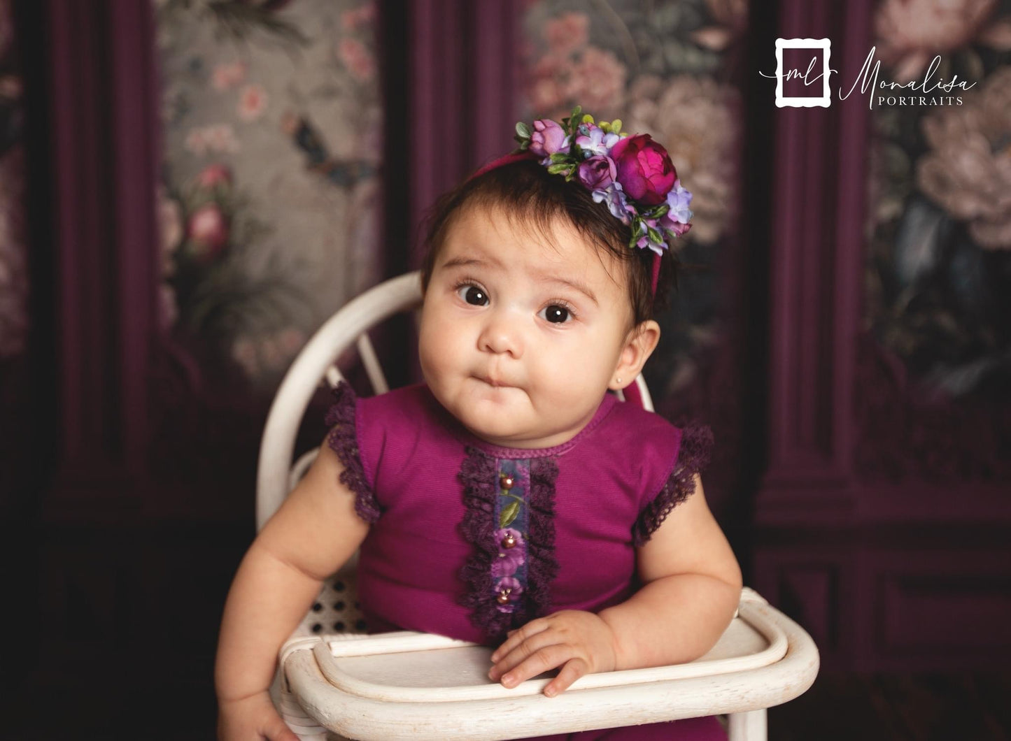 Magenta Floral Victorian Wall - With Sweep Option