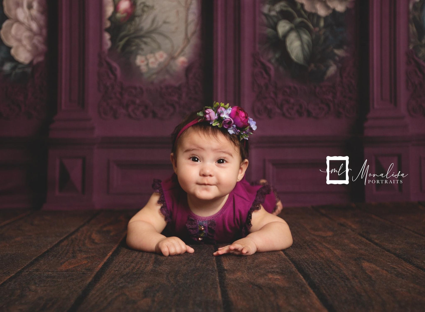 Magenta Floral Victorian Wall - With Sweep Option