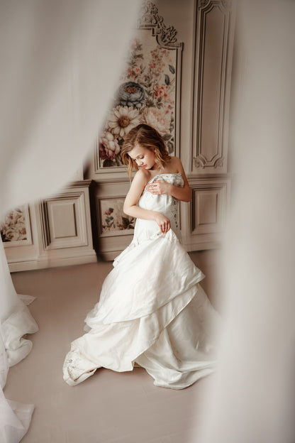 Ivory Floral Victorian Wall - With Sweep Option