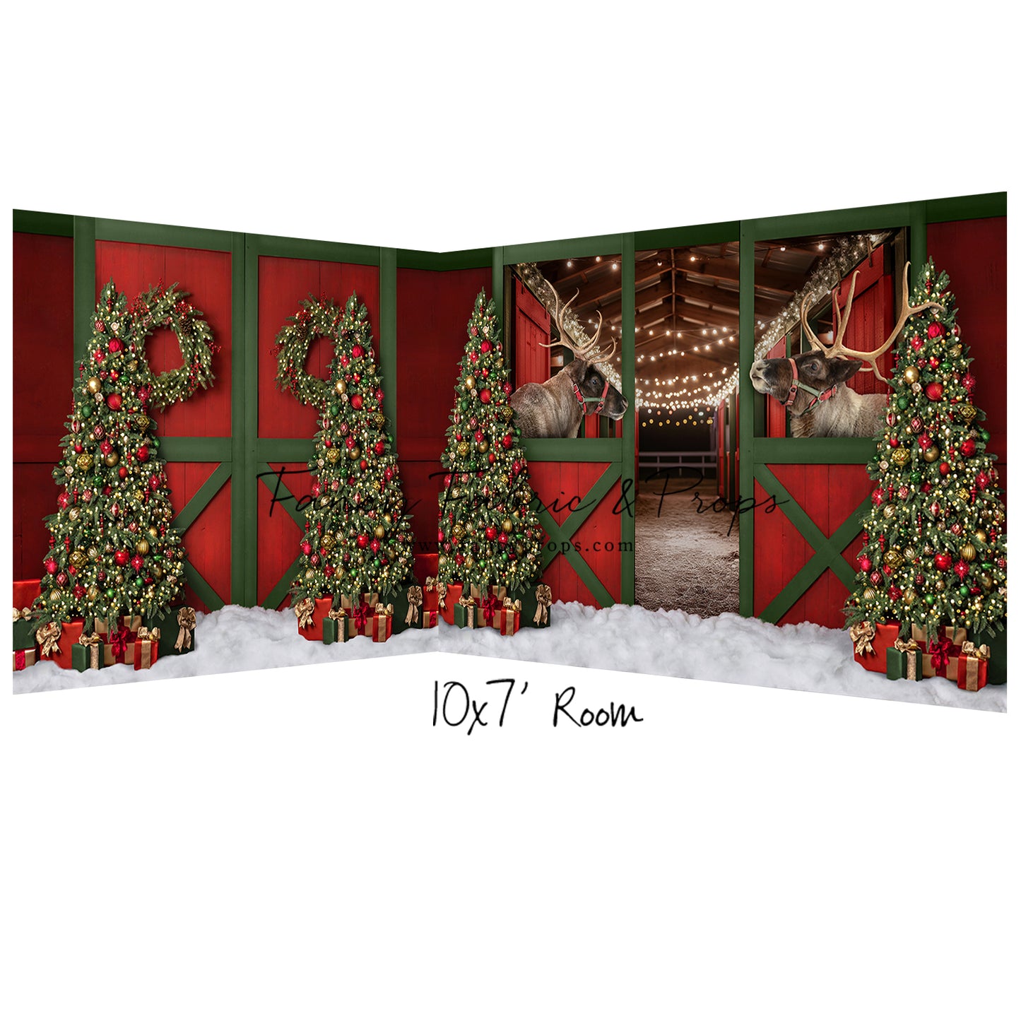 Jolly Reindeer Barn - With Reindeer - 2pc Room