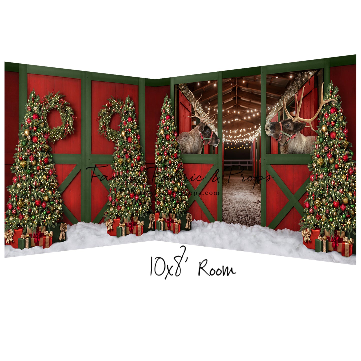 Jolly Reindeer Barn - With Reindeer - 2pc Room
