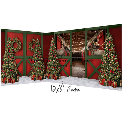 Jolly Reindeer Barn - With Reindeer - 2pc Room