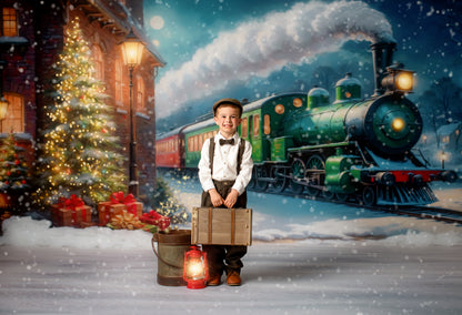 Festive Locomotive - Train on Right Option - With Sweep Option