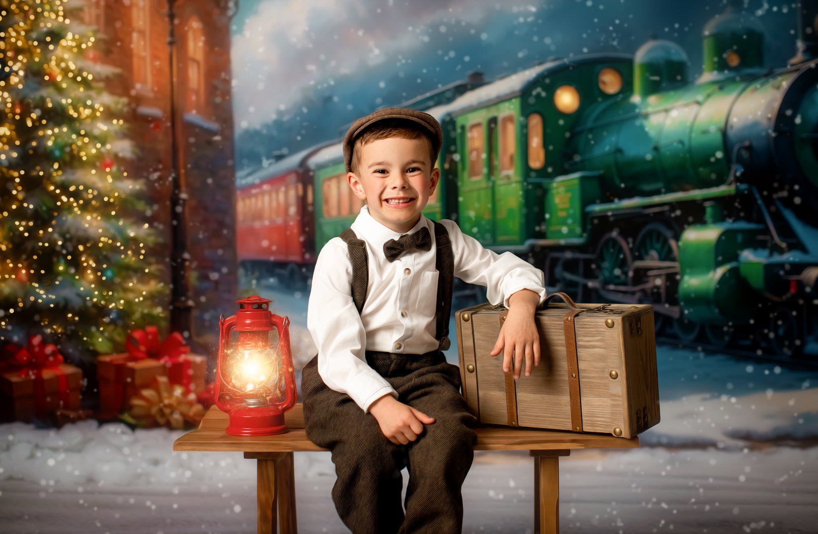 Festive Locomotive - Train on Right Option - With Sweep Option – Fancy ...