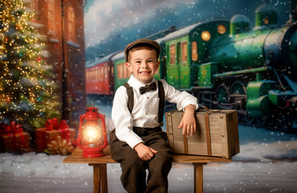 Festive Locomotive - Train on Right Option - With Sweep Option