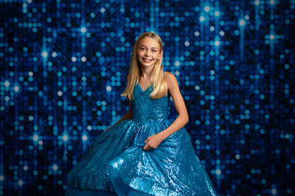 Electric Blue Glitz - With Solid Floor Sweep Option