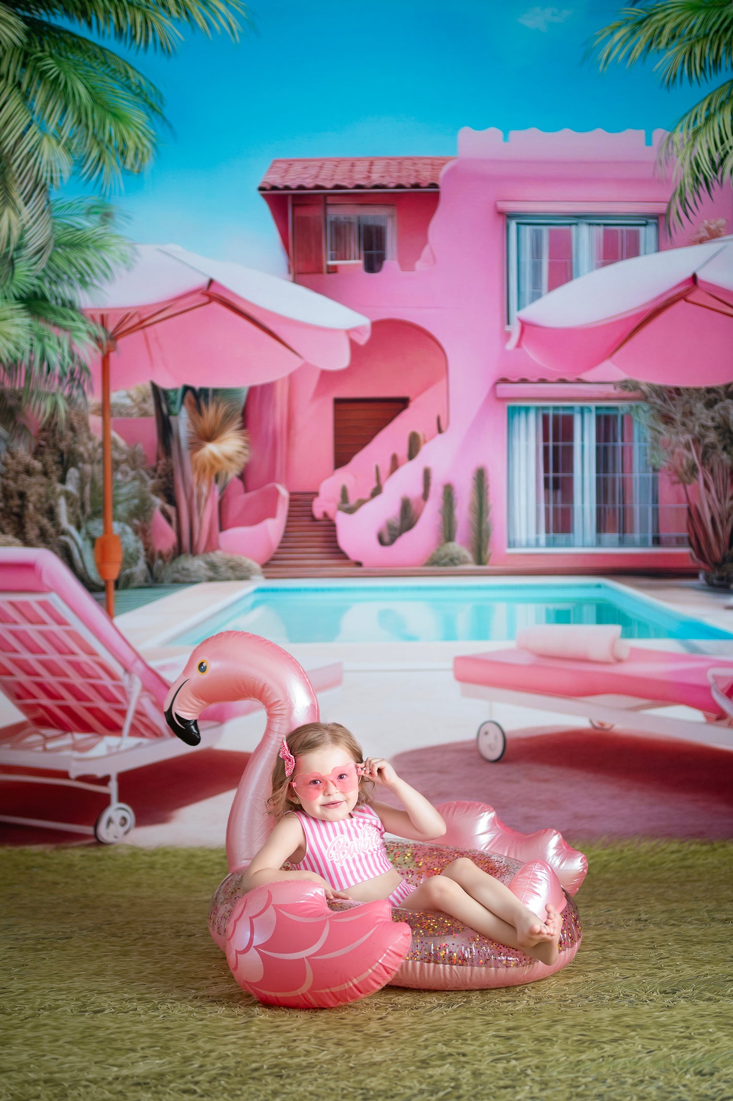 Barbie's Poolside Vacation - Grass Floor - With Sweep Option