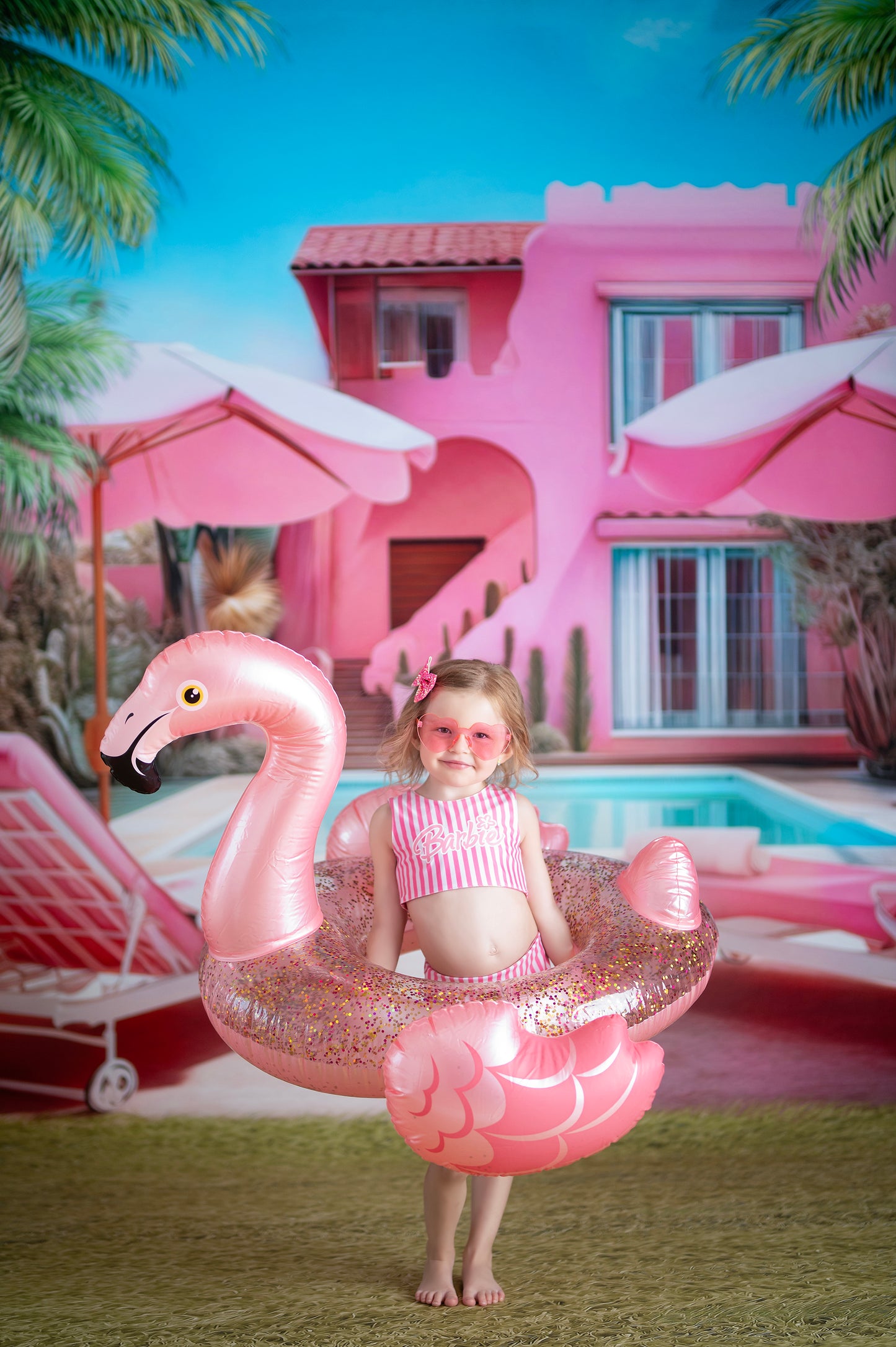 Barbie's Poolside Vacation - Grass Floor - With Sweep Option