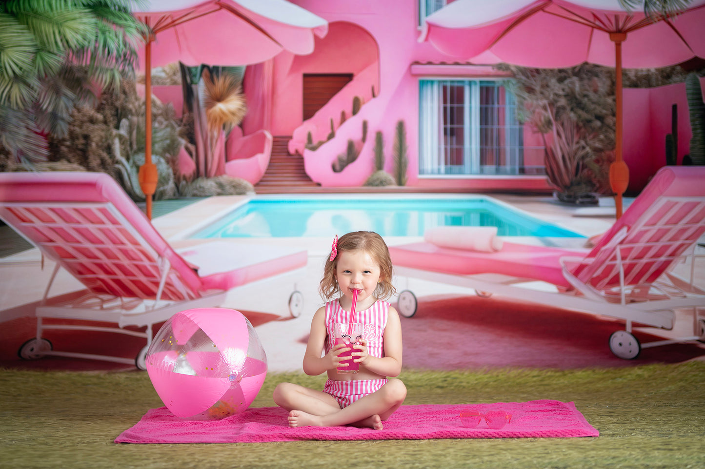 Barbie's Poolside Vacation - Grass Floor - With Sweep Option