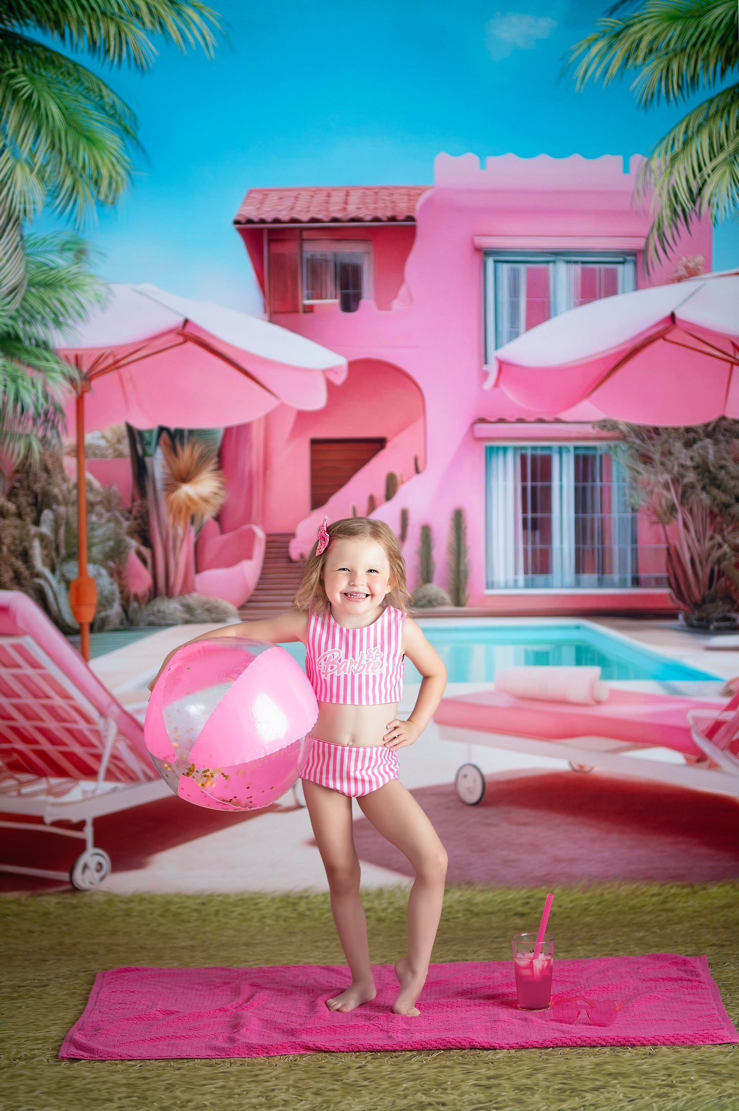 Barbie's Poolside Vacation - Grass Floor - With Sweep Option