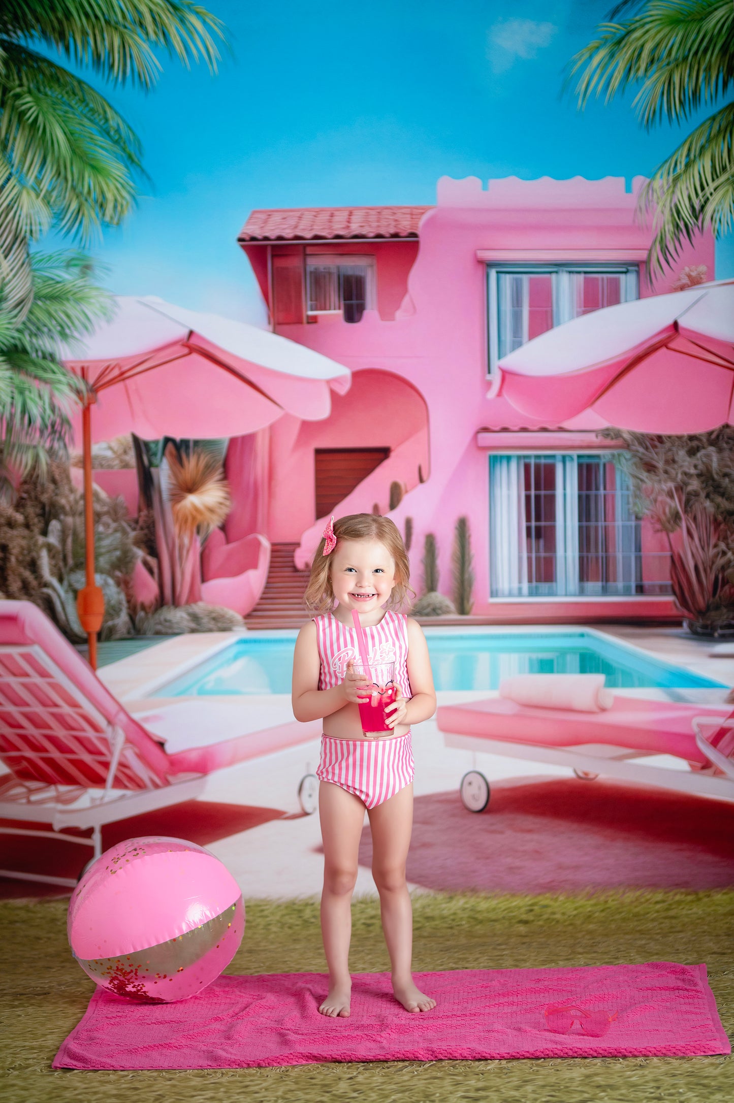 Barbie's Poolside Vacation - Grass Floor - With Sweep Option