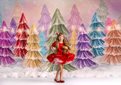 Magical Winter Rainbow Trees