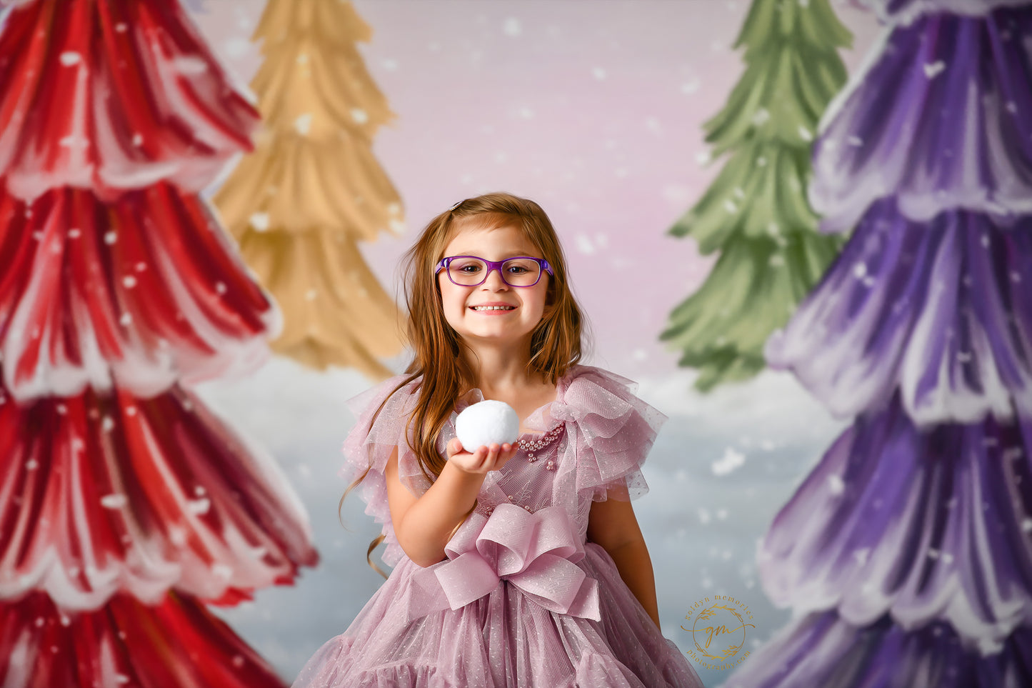 Magical Winter Rainbow Trees Pathway